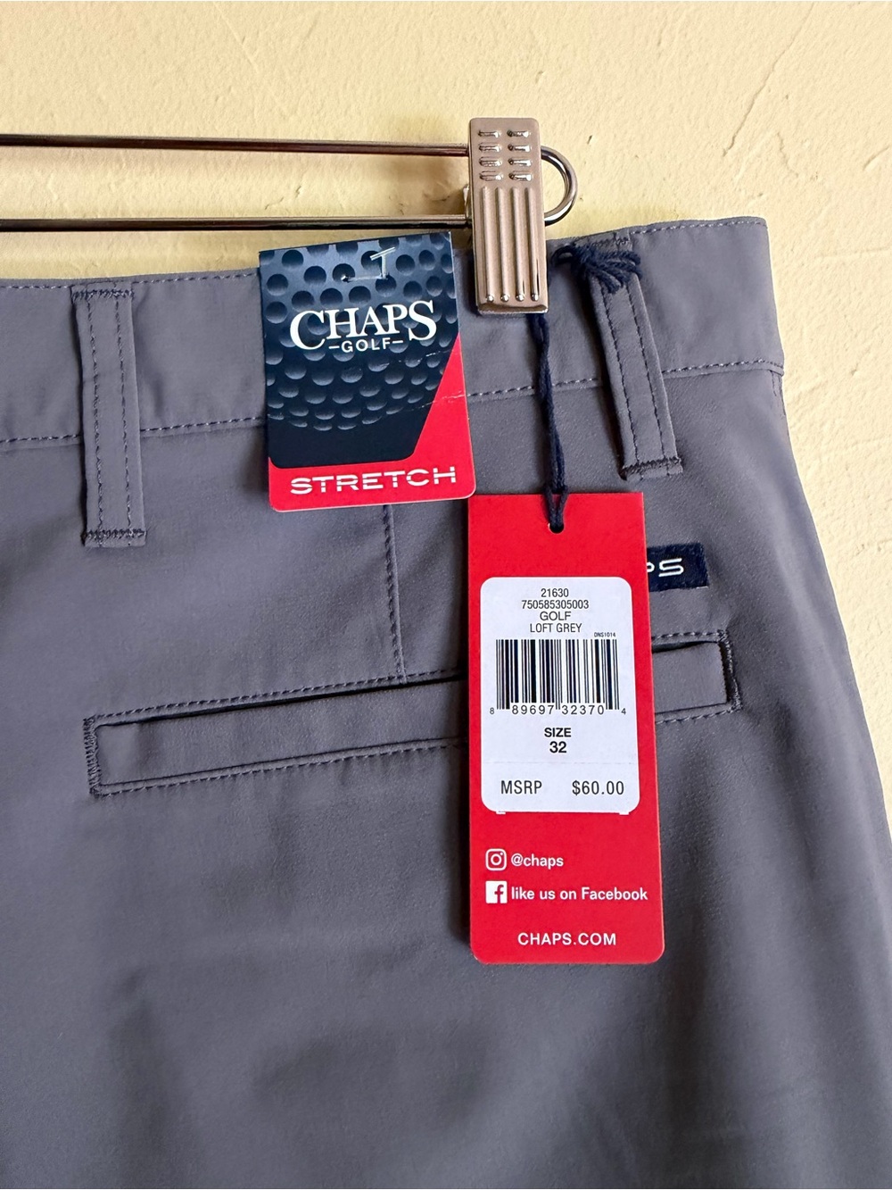 Chaps Men's Stretch Chinos -  Grey JS-158